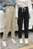 Mùa xuân mới của Hàn Quốc phiên bản của lỏng mỏng đàn hồi eo dây đeo hậu cung quần chín điểm sinh viên quần thẳng quần âu thủy triều nữ Quần Harem