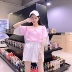 2018 mùa hè Hàn Quốc phiên bản của Chic kẹo màu ngắn tay T-Shirt + lưới quan điểm áo + bạc quần short phù hợp với sinh viên nữ đồ bộ nữ mặc nhà Bộ đồ