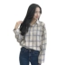 Áo sơ mi nữ Hàn Quốc phiên bản của Hồng Kông hương vị giản dị hoang dã lỏng mỏng dài tay áo ve áo đơn ngực kẻ sọc áo sơ mi sinh viên áo khoác sơ mi Áo sơ mi