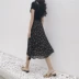 2018 mùa xuân và mùa hè mới Hàn Quốc phiên bản của hoang dã văn học retro hoa phần dài cao eo là mỏng sen váy ren nữ chân váy đuôi cá dài Váy
