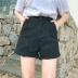 Mùa hè phụ nữ Hàn Quốc phiên bản của lỏng quăn retro rộng chân quần short là mỏng thường nóng quần hoang dã cao eo quần jean thủy triều quần jean ống bó Quần jean