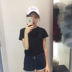 Mùa hè phụ nữ mới của Hàn Quốc phiên bản của phần cơ bản Mỏng mỏng hoang dã màu rắn vòng cổ ngắn tay T-Shirt đáy áo sơ mi áo thun nữ Áo phông