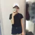 Mùa hè phụ nữ mới của Hàn Quốc phiên bản của phần cơ bản Mỏng mỏng hoang dã màu rắn vòng cổ ngắn tay T-Shirt đáy áo sơ mi