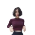Mùa xuân Hàn Quốc phiên bản của chic gió tiếp xúc rốn phần ngắn slim slim cao cổ áo sọc dài tay áo đáy T-Shirt của phụ nữ áo triều Áo phông