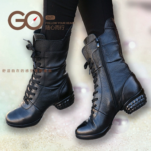 Туфли, сапоги, танцующая современная обувь, из натуральной кожи, мягкая подошва