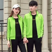 Trang phục thể thao đôi sao Jinleao 2019 Lu Meian và Qiqi Bộ đồ thể thao và giải trí mới Cặp đôi mặc giản dị - Thể thao sau