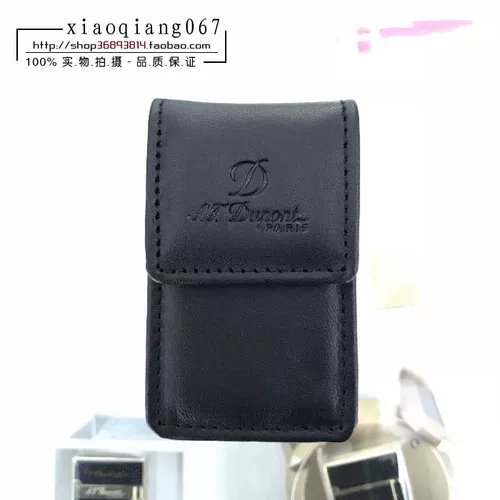 Черная глянцевая зажигалка, кожаный защитный чехол, из натуральной кожи