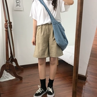 Летняя летняя одежда, приталенные штаны для отдыха для школьников, шорты, 2019, в корейском стиле, высокая талия