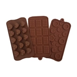 Кнопка шоколадной плесень Силиконовый сердце в форме пентагонального пончика Длинное решетчатое гору печенье