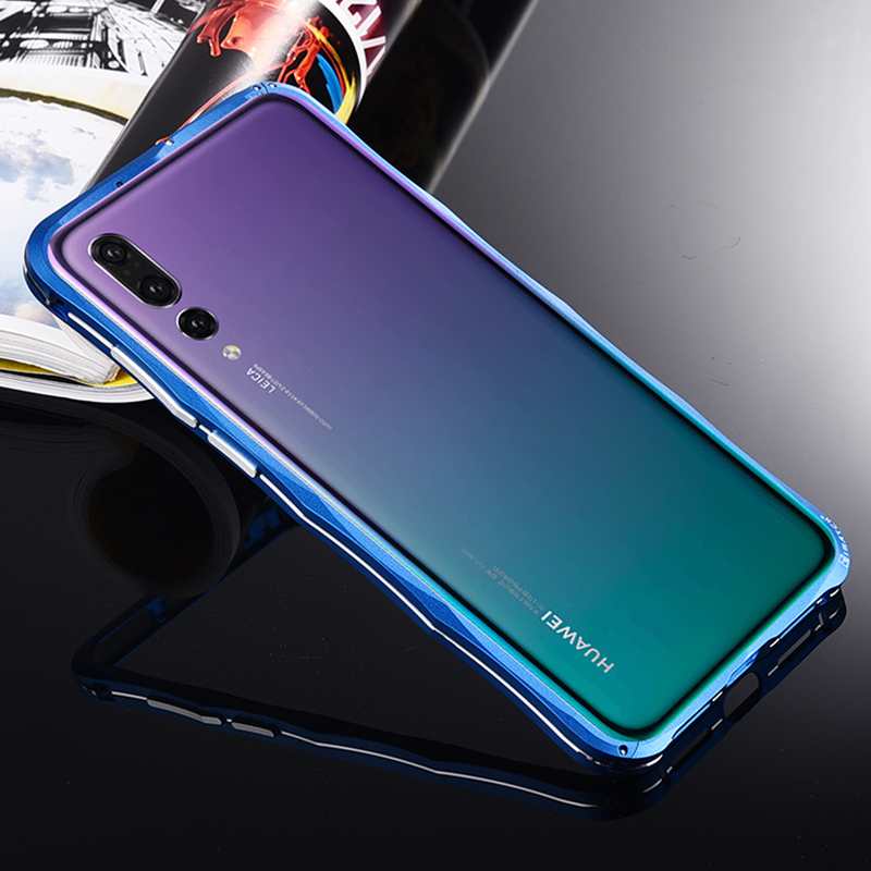 iMatch Slim Light Aluminum Metal Shockproof Bumper Case with Kickstand for Huawei P20 Pro / Huawei P20