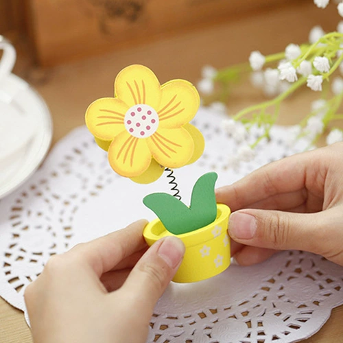 Креативный деревянный цветочный горшок в форме цветка для визитных карточек, деревянное украшение, оптовые продажи, в цветочек, подарок на день рождения