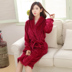 Mùa thu và mùa đông những người yêu thích flannel áo ngủ nam và nữ áo choàng tắm san hô lông cừu dày áo dài tay đồ ngủ dịch vụ nhà ao ngu cao cap Night Robe