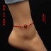 999 sterling silver red rope vòng đeo tay vòng chân đơn giản và hào phóng siêu mỏng chân đỏ rope tay rope Vòng chân