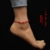 999 sterling silver red rope vòng đeo tay vòng chân đơn giản và hào phóng siêu mỏng chân đỏ rope tay rope lắc chân bạc Vòng chân