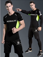 Herbalife quần áo thể thao nam mới tập thể dục hai mảnh kích thước lớn ba mảnh đội có thể được tùy chỉnh - Thể thao sau quần áo thể thao nam