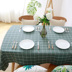 Nâu xanh màu xanh đậm kẻ sọc khăn trải bàn cotton linen nghệ thuật dày bảng vải bìa hiện đại đơn giản Châu Âu Khăn trải bàn