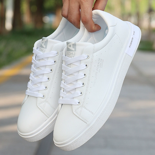 Белые демисезонные кроссовки, трендовая спортивная универсальная повседневная обувь для отдыха, белая обувь, в корейском стиле