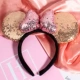 Розовая повязка на голову с пайетками Minnie