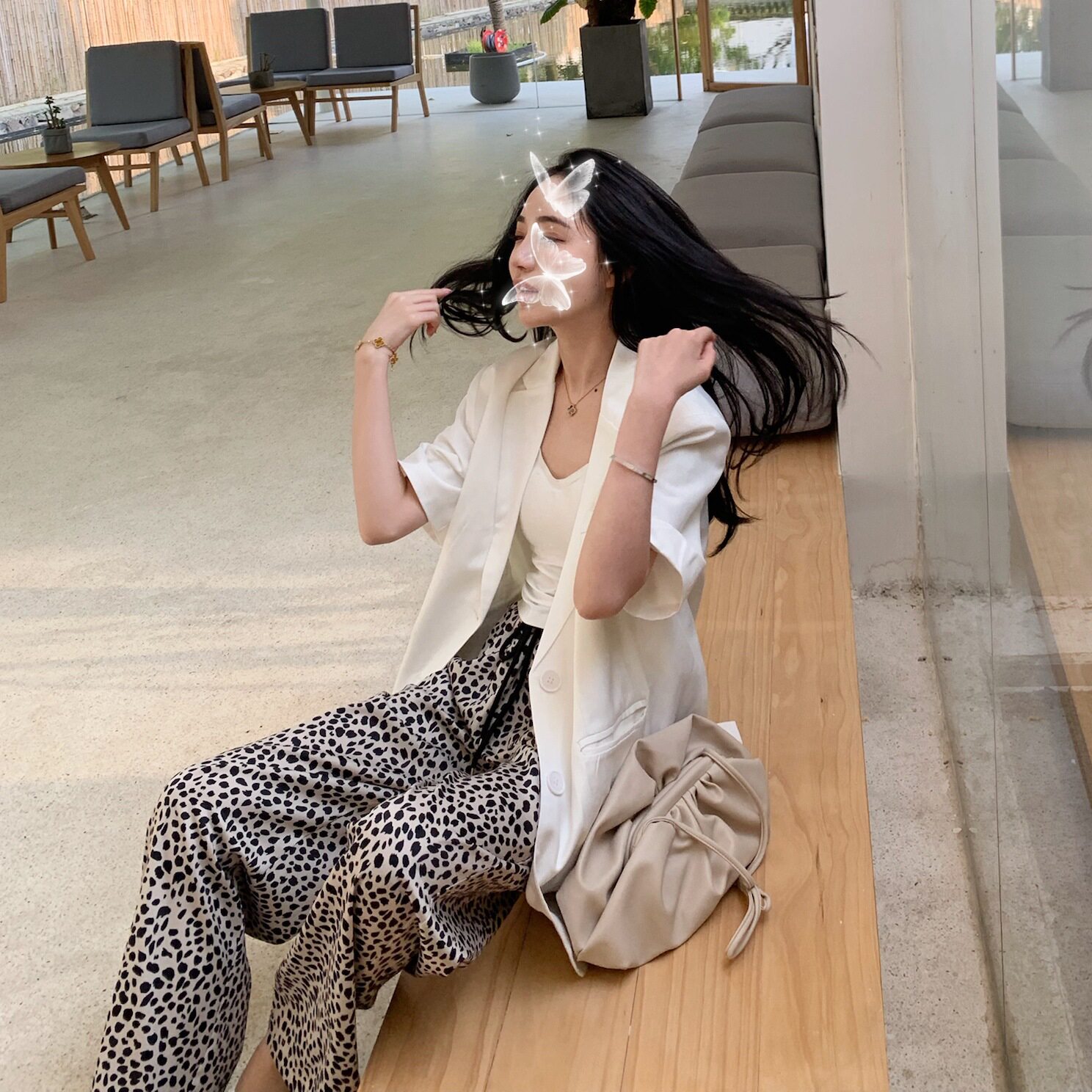 Korean Super A~2022 Summer New style of Dongdaemun leopard print pants, loose and fashionable wide-leg long pants details Picture