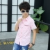 Chàng Trai mùa hè Ngắn Tay Áo Top 12 Cậu Bé Lớn Cotton Boy Con Hàn Quốc Áo Sơ Mi 15 Năm Mùa Hè 13 Hàn Quốc Phiên Bản