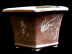 Cũ màu tím cát lục giác chậu hoa số 1. Old chậu hoa Wenge lưu vực. Calamus chậu hoa mini bonsai nồi SF mail miễn phí ấm đất Bình đất sét
