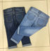 Mùa hè cô gái mỏng mặc bảy điểm jeans độ đàn hồi cao trong các trẻ em lớn đàn hồi eo mềm denim feet quần cha mẹ và con Quần jean