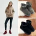 Mùa đông tuyết khởi động nữ khởi động ngắn vài dày ấm da nam giới và phụ nữ giày khởi động ngắn tuyết bông bánh mì giày phụ nữ giày boot Giày ống