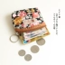 Túi nhỏ túi Nhật Bản và Hàn Quốc hoa vải đồng xu ví nữ retro nhỏ dây kéo nhỏ vuông túi đồng xu ví tiền Ví tiền