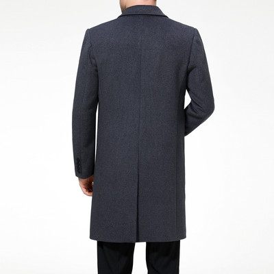 Của nam giới cashmere coat mùa thu và mùa đông phù hợp với cổ áo len coat phần dài nam áo khoác cha trung niên áo gió nam áo khoác da nam Áo len