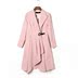 9 quyến rũ HH2134 vòng kim loại khóa với khâu casual áo gió không thường xuyên may truy cập giảm giá của phụ nữ 2018 mùa thu áo khoác lông nữ Trench Coat