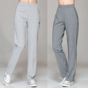 Summer thin white cotton trousers, high waist, for middle age, loose straight fit