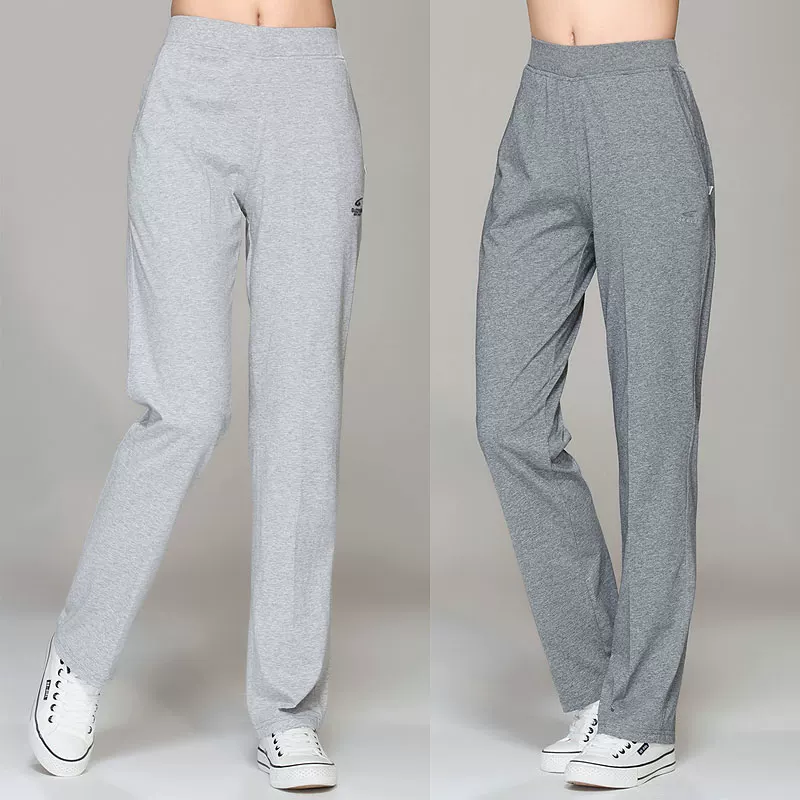 Summer thin white cotton trousers, high waist, for middle age, loose straight fit