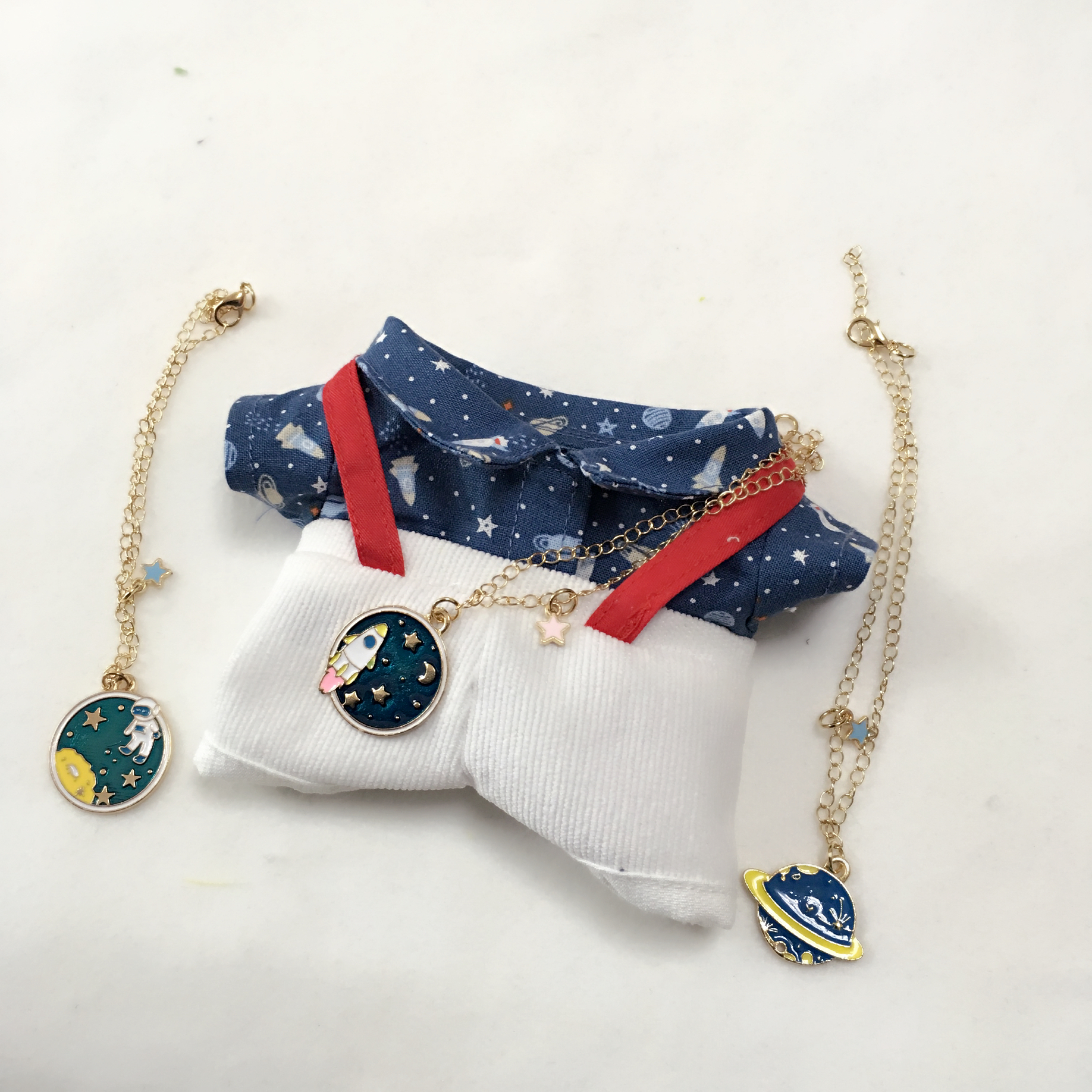 Red Rope Strap SuitLazy cat cat bjd  goods in stock free shipping 15c m20 centimeter universe starry sky suit rocket astronaut stars contain Baby bag