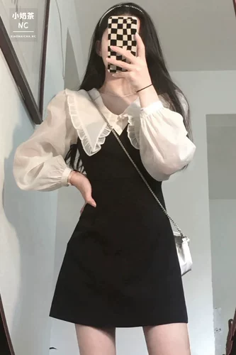 Осенний ретро приталенный корсет, черная кукла, платье, 2023, французский ретро стиль, подходит для подростков