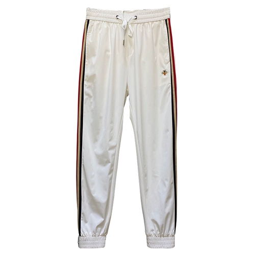 Белые летние тонкие эластичные шелковые мужские спортивные штаны для отдыха, свободный крой