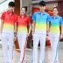 Trung quốc đội tuyển quốc gia đồ thể thao phù hợp với có thể in của nam giới nhóm vuông trang phục khiêu vũ tùy chỉnh in logo ngắn tay áo nữ mùa hè bộ adidas Thể thao sau