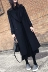 Áo khoác nữ màu đen dài 2018 mùa đông phiên bản mới của Hàn Quốc kiểu kiểu trên đầu gối Áo khoác len nữ Hepburn gió áo khoác dài hàn quốc Áo khoác dài
