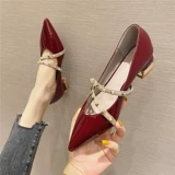 Обувь на высоком каблуке, комфортные туфли с заостренным носом, универсальный шнурок-держатель, коллекция 2021