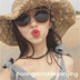 Ulzzang thời trang Hàn Quốc khung tròn frosted brown sunglasses new cao cấp kết cấu sunglasses nữ kính mát retro kính dolce & gabbana Kính râm