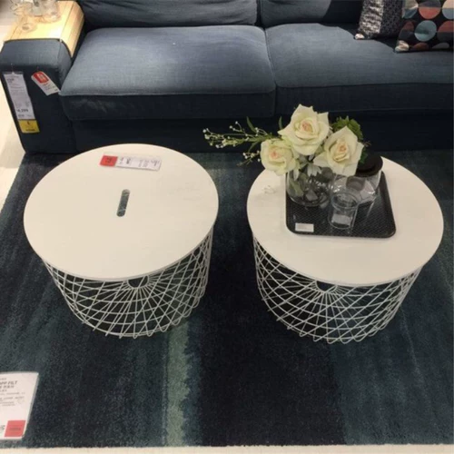 Внутренняя покупка кофейного столика Ikea, небольшая сторона, несколько семейных гостиной Quei Siebu, несколько корзин для хранения диванов
