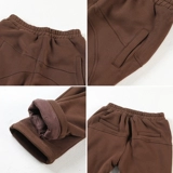 Удерживающий тепло комплект, зимние хлопковые штаны, увеличенная толщина, свободный прямой крой