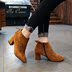 Châu âu và Hoa Kỳ mới cao gót Martin khởi động của phụ nữ khởi động khởi động ngắn ống ngắn giản dị matte chỉ dày với giày của phụ nữ màu rắn hoang dã Giày ống