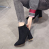 Mới của Hàn Quốc phiên bản cao gót Martin khởi động của phụ nữ khởi động ngắn khởi động của phụ nữ ống ngắn tie casual matte dày với giày của phụ nữ màu rắn hoang dã Giày ống
