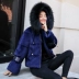 Bông 袄 nữ 2018 mới bánh mì dịch vụ nữ sinh viên Hàn Quốc phiên bản của áo khoác ngắn áo khoác dày fluffy xuống cotton bf Bông