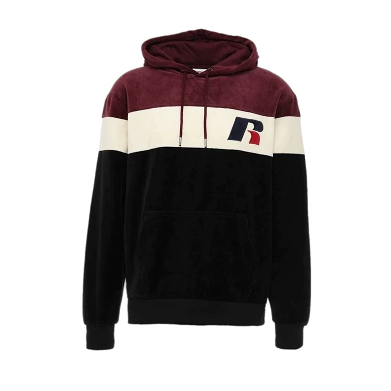 Knitted velvet hoody, polyester, 2 colors