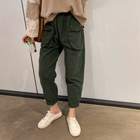 Импортные демисезонные зеленые штаны для отдыха, в корейском стиле, 2019, в западном стиле, по фигуре