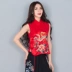 Nhà máy trực tiếp 2018 mùa xuân mới quốc gia văn học phong cách fine thêu phong cách Trung Quốc khóa vest váy đầm đẹp Áo vest