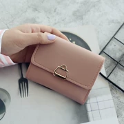2018 xu hướng thời trang mới Châu Âu và Mỹ phong cách nữ ví ngắn sinh viên cá tính nhỏ khóa kim loại buckle wallet