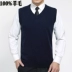 Len tinh khiết vest nam v- cổ vest đầu màu áo len áo gi lê kinh doanh áo len cộng với chất béo kích thước lớn