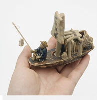 Аквариум, глина, лодка с аксессуарами, комбинированное ювелирное украшение